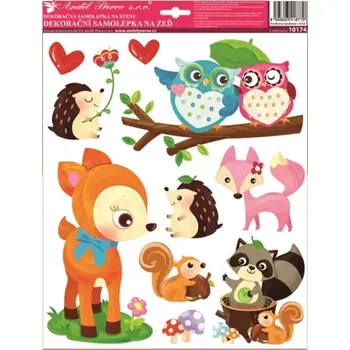 Samolepící dekorace Anděl Samolepky na zeď Lesní zvířátka 33 x 29 cm