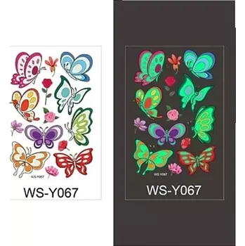 Odstranitelné tetování Glow Tattoo tetovací obtisky svítící ve tmě motýli