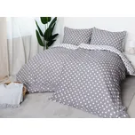 XPOSE® Krepové povlečení MIRIAM DUO - šedé/bílé 140x200 cm, 70x90 cm, Krep + Prodloužená možnost vrácení zboží do 50 dnů