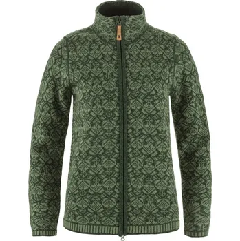 Dámská mikina svetr dámský FJÄLLRÄVEN Snow Cardigan W Deep Forest - S