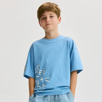 Reserved - Bavlněné tričko s potiskem - modrá - 046FH-55X - 046FH-55X-170