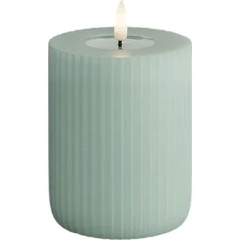 Svíčka DeluxeHomeart LED svíčka Solid Stripe Salvie Green 10 cm