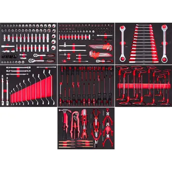 Sada nářadí ve výplních do dílenského vozíku, 245 ks - AH12449-set