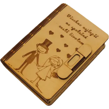 Dary dřeva Dřevěná knížka na dárky - svatba