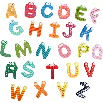 Dekorativní magnet Magnetky na lednici písmena abeceda dřevěné