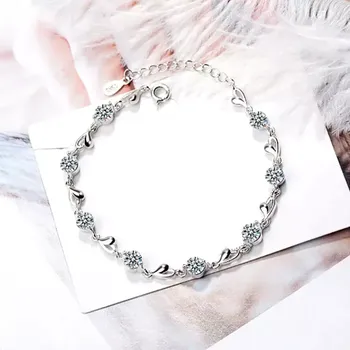 Náramek FALLY Romantický náramek Clear Hearts OJ266