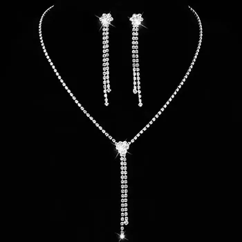 Souprava šperků Elegantní souprava na svatbu či ples Crystal Flowers OJS373