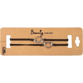 Náramek Albi Dvojice spojení – černé náramky se srdcem