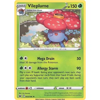 Sběratelská karetní hra Vileplume 003/196 - Lost Origin Typ karty: Reverse Holo