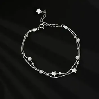 Náramek Fashion Jewelry Dvojitý náramek Silver Stars OJ467