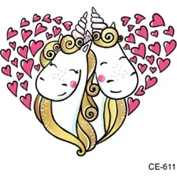 Odstranitelné tetování Rocolo Design Dočasné tetování Jednorožec Láska CE-611