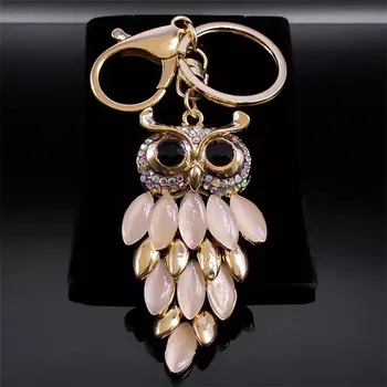 Fashion Jewelry Luxusní přívěsek na klíče, kabelku Sovička růžová