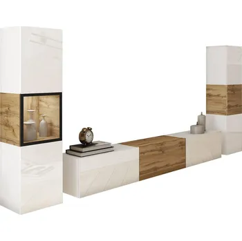 Obývací stěna MID.YOU OBÝVACÍ STĚNA, bílá, dub wotan - 002778007106