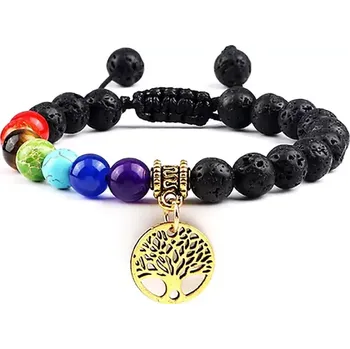 Náramek MiTe Náramek čakry a strom života zlatý láva adjust