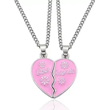 Náhrdelník Lilley Jewelry Náhrdelník BFF Best Friends růžová srdce