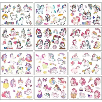 Tetování Roccoo Tattoo Dětské tetování barevné Jednorožci 11,5 x 8 cm