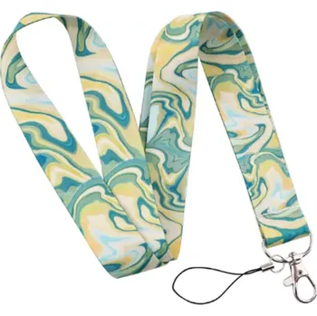 Unique Šňůrka na krk s karabinkou Mramor zelený
