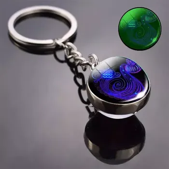 QINOOO Klíčenka Znamení zvěrokruhu Vodnář