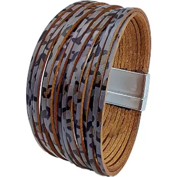 Souprava šperků Fashion Jewelry Dámský náramek vícevrstvý Boho Leopard grey