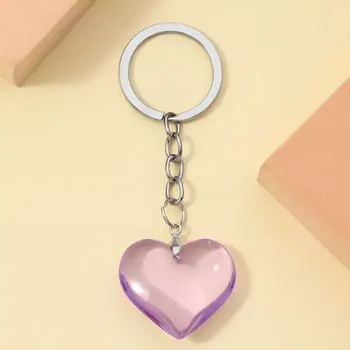 Cackey Elegantní přívěsek na klíče Srdce světle fialové