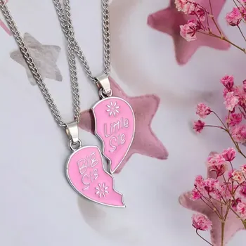 Náhrdelník Lilley Jewelry Náhrdelníky BFF pro sestry Srdce Big Sis Little Sis