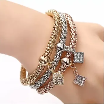 Náramek Fashion Jewelry Dámský náramek Cubes 3 ks