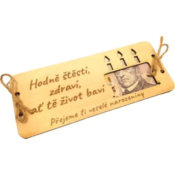 Dary dřeva Obálka na peníze- přání k narozeninám