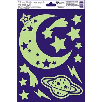 Okenní dekorace Okenní dekorace fólie svítící ve tmě 20x30 cm obloha 1