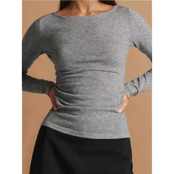 Dámský svetr Sinsay - Svetr s řasením po stranách s příměsí vlny - šedá - 169FK-9MM - 169FK-9MM-XS