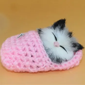 plyšák Interaktivní kočička v pantofli mňoukající růžová