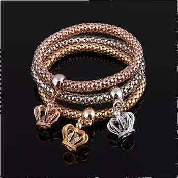 Náramek Fashion Jewelry Dámský náramek Crown 3 ks