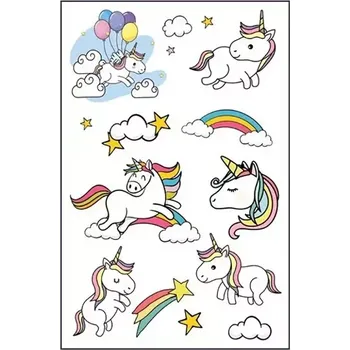 Odstranitelné tetování Tetovací obtisky Jednorožci 03 14,9 x 9,5 cm OP930