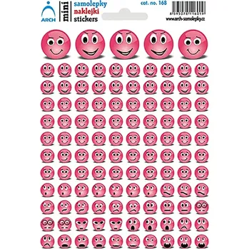 samolepka Arch Školní minisamolepky smajlíci růžoví 115 ks