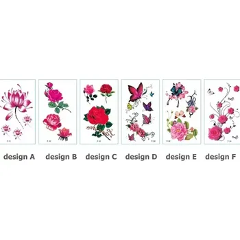 Tetování Rocolo Design Tetovací obtisky motýli a květiny 6 x 9,5 cm OP211