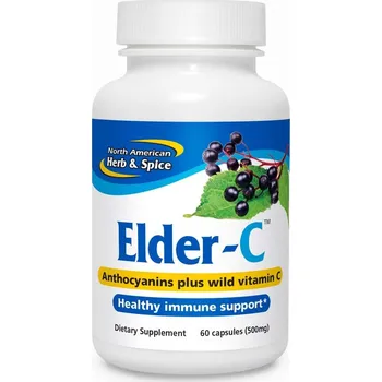 North American Herb & Spice | Kapsle z černého bezu - Elder-C - 60 kapslí 500 mg v jedné kapsli, obohaceno o divoké oregano - 60 kapslí