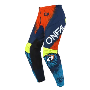 Moto kalhoty a Dětské motokrosové / enduro kalhoty ONEAL ELEMENT SHOCKER barva modrá/oranžová velikost 24 (pohodlný volný střih pro maximální volnost pohybu)