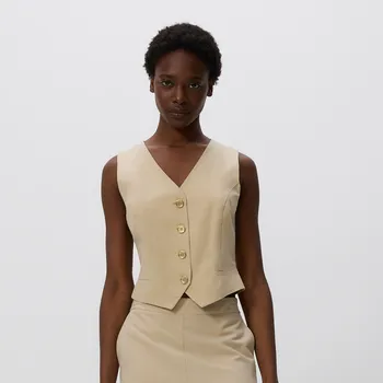 Dámské sako Reserved - Vesta s příměsí viskózy - béžová - 7743B-08X - 7743B-08X-S