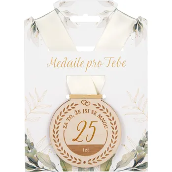 Party dekorace Dřevěná medaile - 25 let
