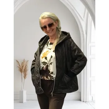 Dámská cargo bunda Verona podzimní dámská bunda s kapucí Barva: Čokoláda, Size system: One size