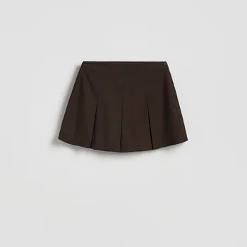 Reserved - Plisované sukně-šortky - tmavě hnědá - 473FM-89X - 473FM-89X-XL