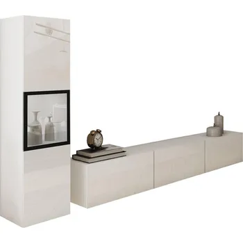 Obývací stěna MID.YOU OBÝVACÍ STĚNA, bílá, vysoce lesklá bílá - 002778007101