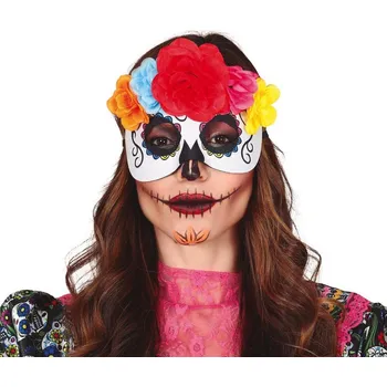 Karnevalový doplněk La Catrina s květinami
