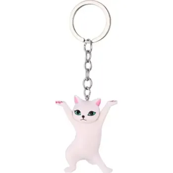 Přívěsek na klíče Kočička stojící bílá