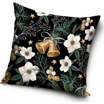 Dekorativní polštářek TipTrade Vánoční polštářek Golden Bells 40 x 40 cm