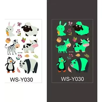 Odstranitelné tetování Glow Tattoo tetovací obtisky svítící ve tmě zvířátka