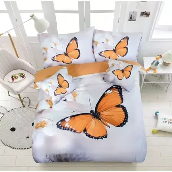 Povlečení MOTÝLOVÉ 3D POVLEČENÍ Z BAVLNY – MOTÝL č.4 140x200/70x90cm + polštářkeK ZDARMA !