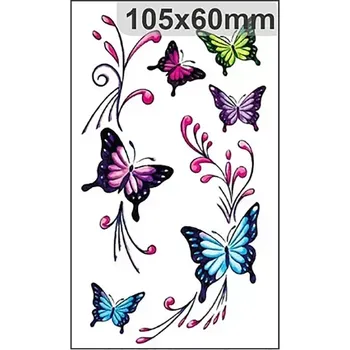 Tetování Rocolo Design Dočasné tetování Neonoví motýli 10 x 6 cm J-23