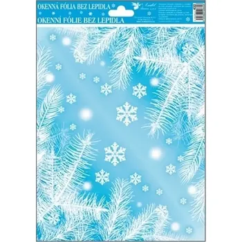 Okenní dekorace Anděl Okenní fólie ledové rohy - větvička 27 x 20 cm