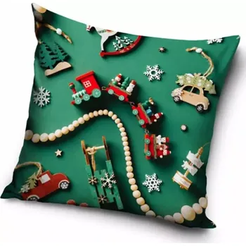 Dekorativní polštářek TipTrade Dekorační polštářek Dřevěný vláček 40 x 40 cm