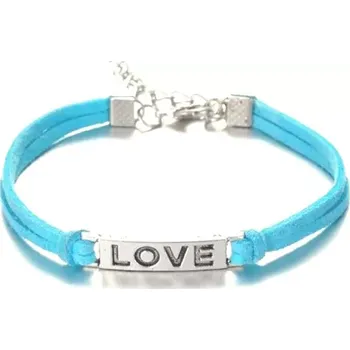 Náramek Náramek pro zamilované LOVE světle modrý